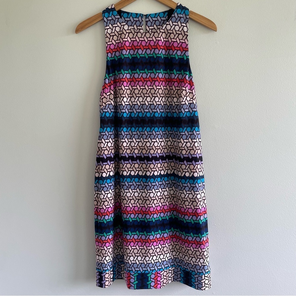 Trina Turk Signed Macee Stained Glass Print Sleeveless Dress Size 6